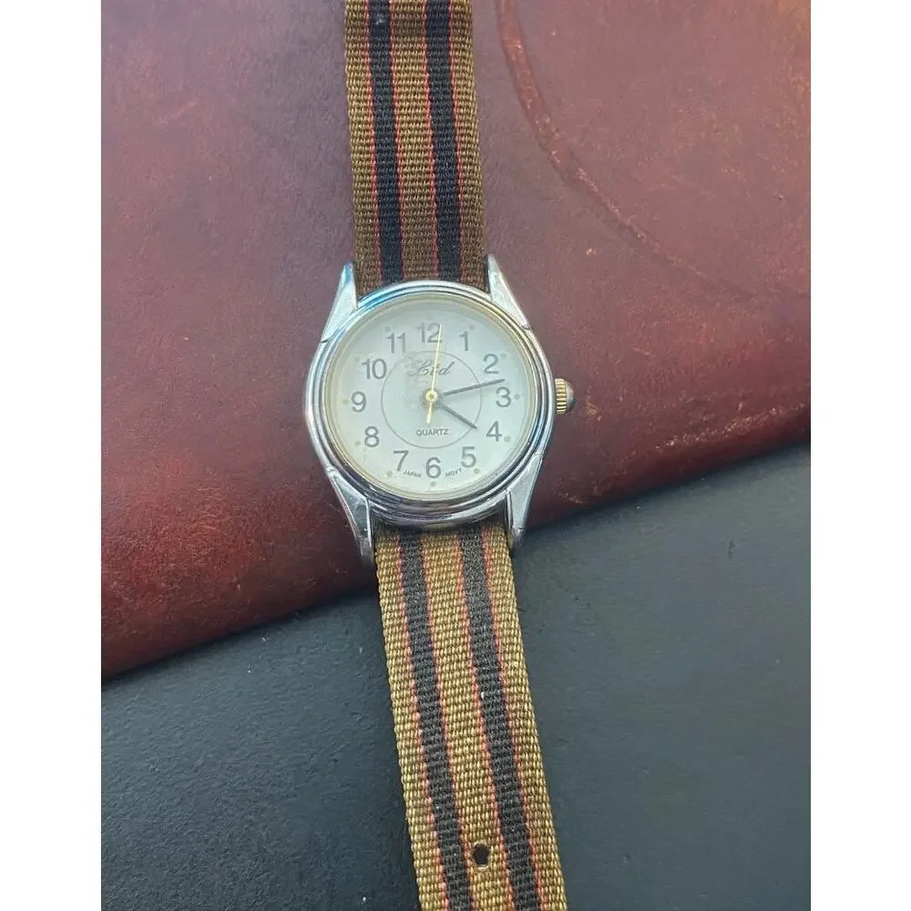 VTG Women's 22mm Silver Tone LTD Watch, Canvas Strap